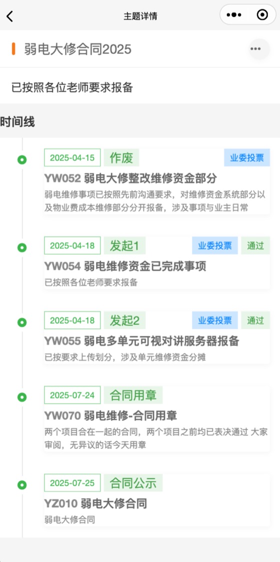 事项跟进时间线页面